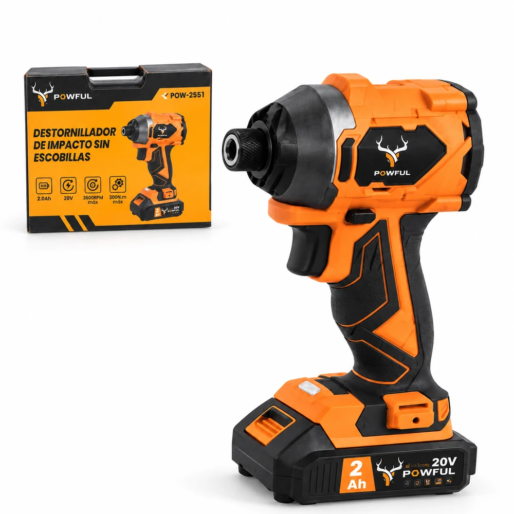Destornillador de impacto sin escobillas POWFUL 20V - Imagen 5